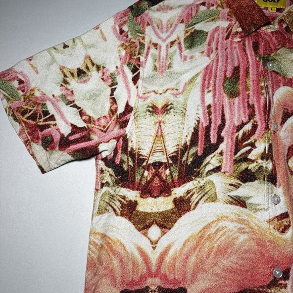 Golf Wang Flamingo Shirt Hawaiian Large Rayon Tyler The Creator Odd Future Beach - Picture 3 of 16
